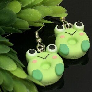 Frog Earring, Silly Animal Earring, Amphibian Earring, Frog Jewelry, Gift Idea